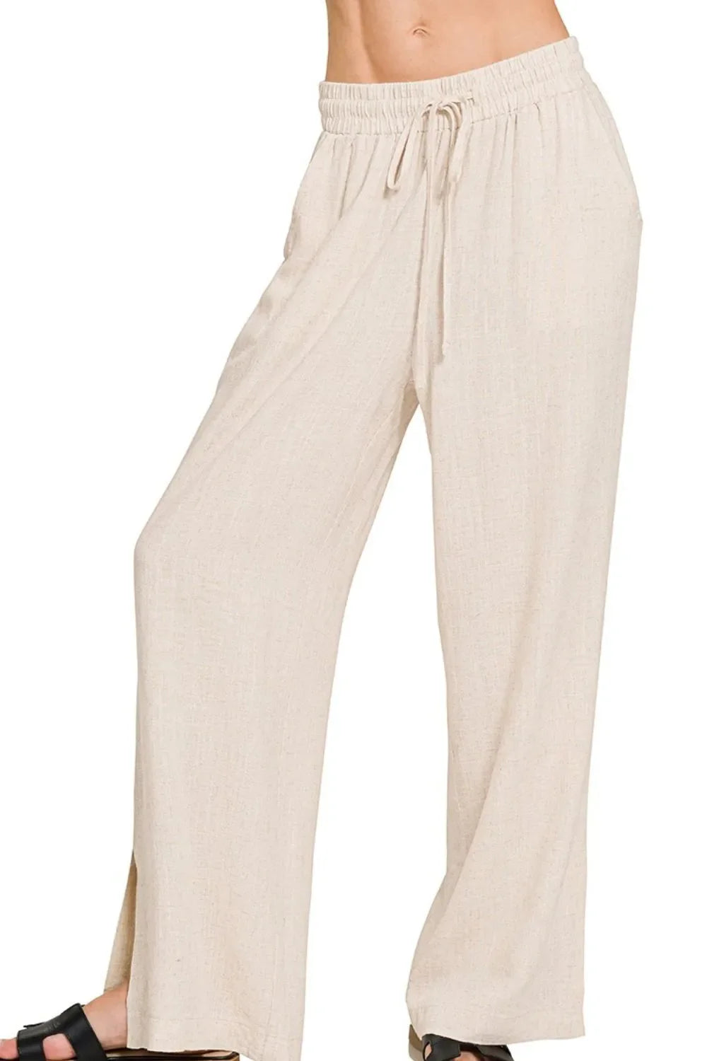 Linen Drawstring Pants