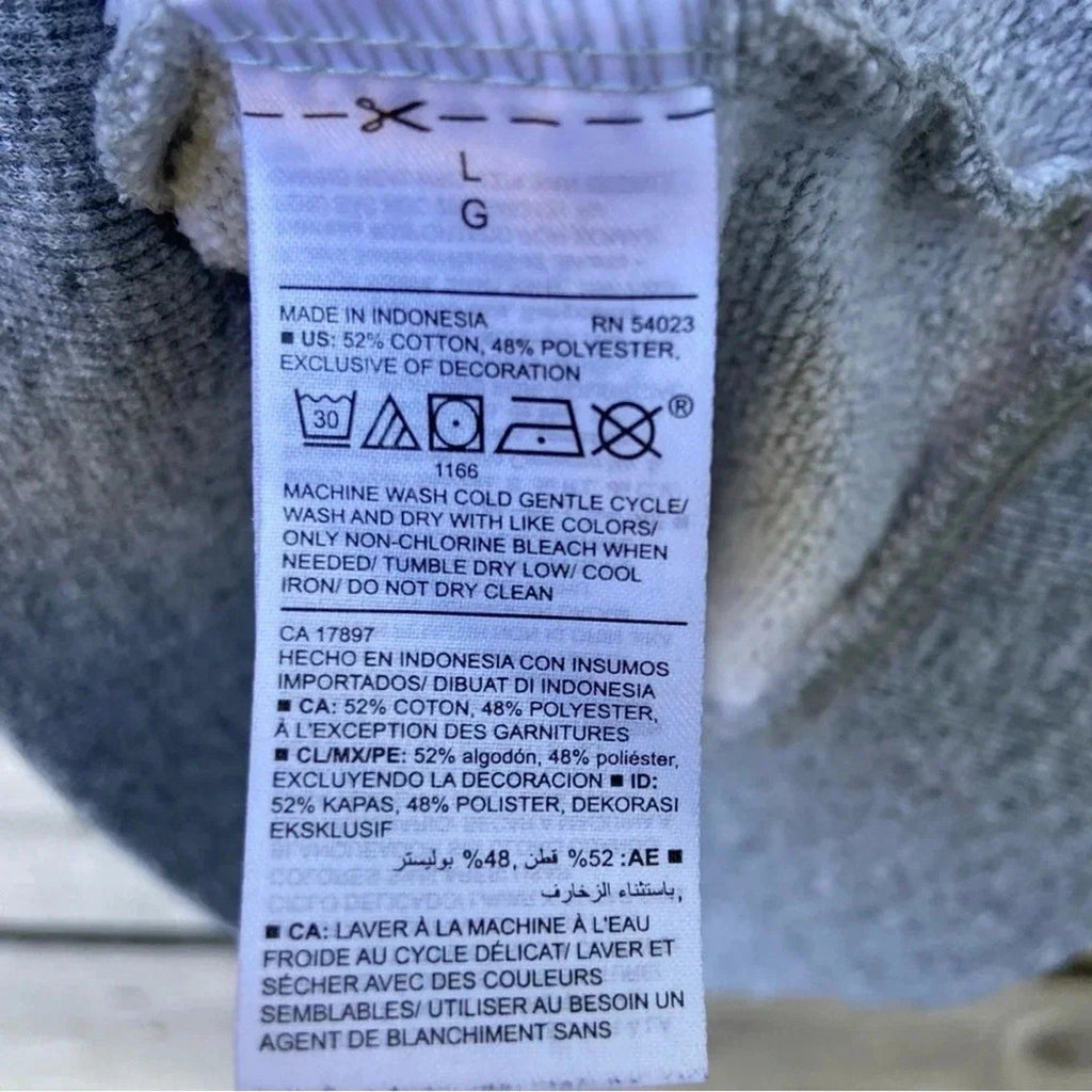 Old Navy Womens Large Heathered Gray Sunday Long Sleeve Crew Neck Sweatshirt