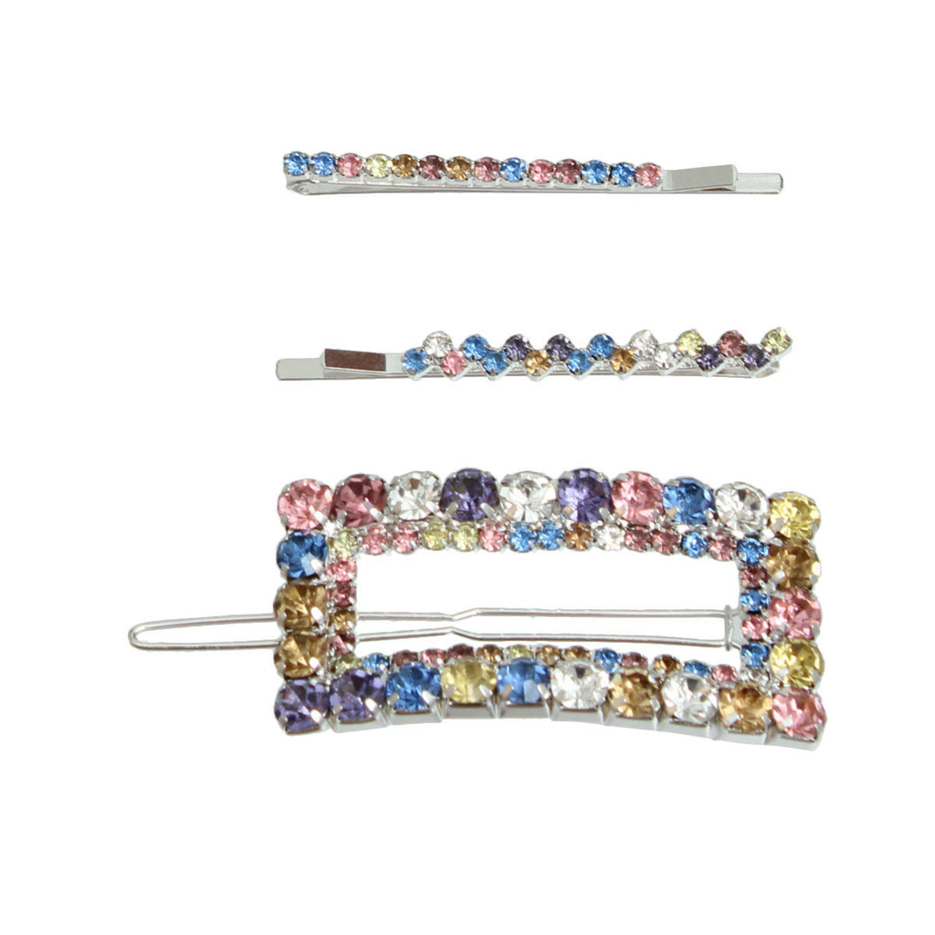 Silver Multi Rhinestone Hair Pin Set – Stylish Fashion Accessory