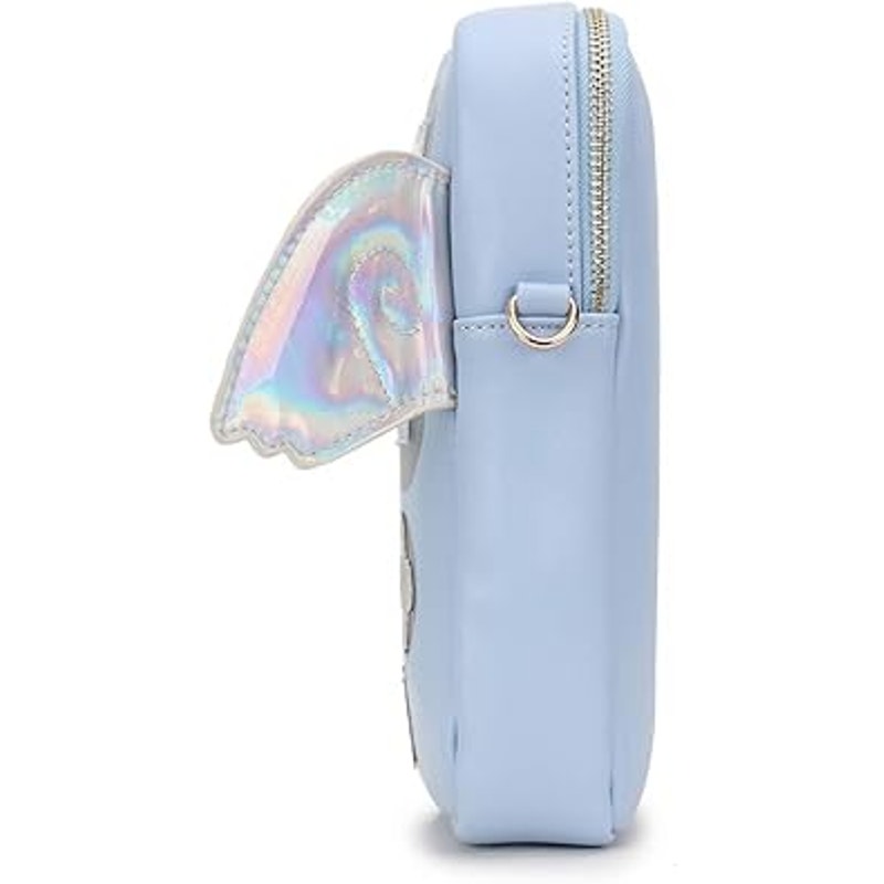 Engoinin Game Over Gamer Themed Blue Rainbow Wings Chain Crossbody Bag Purse