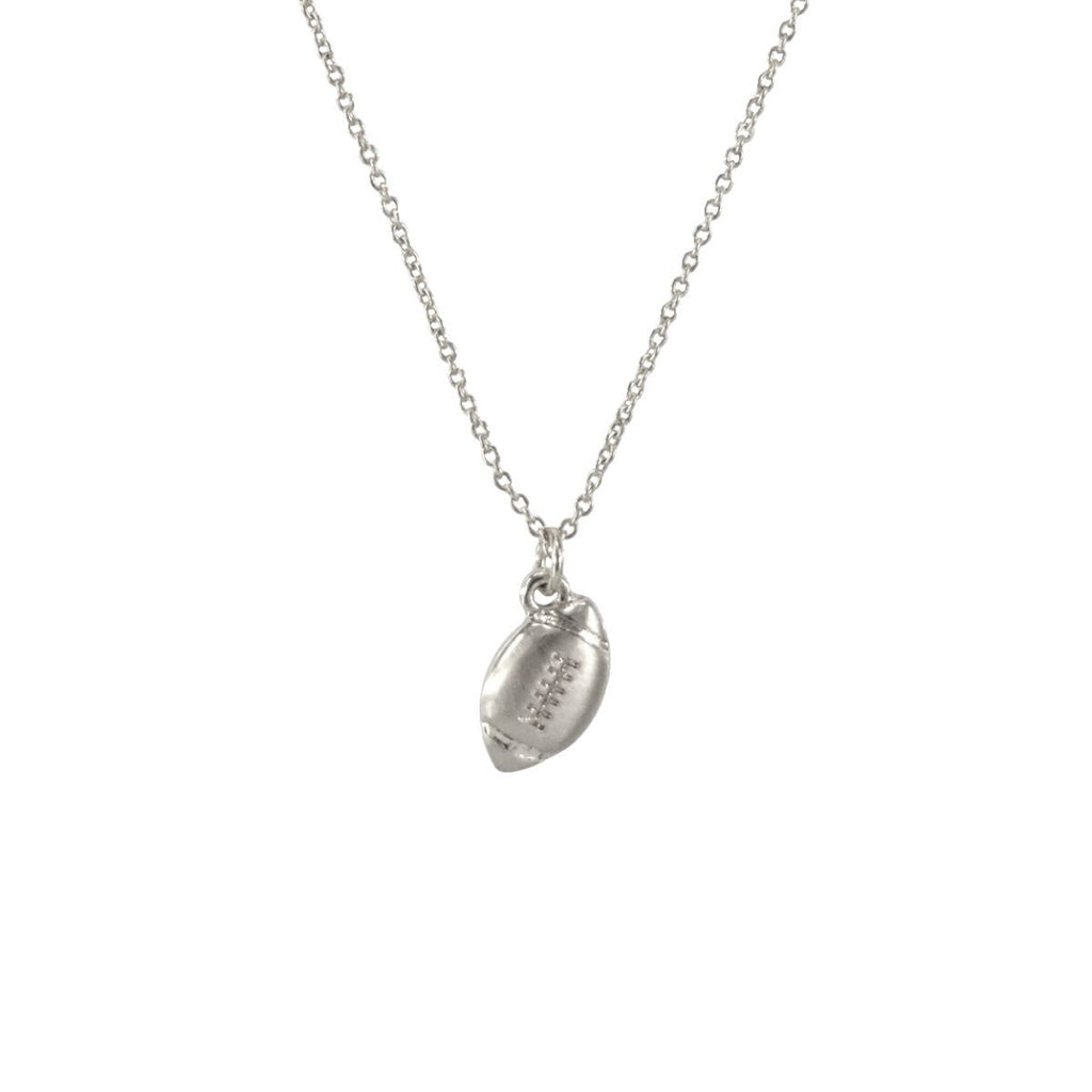 Football Necklace Matte Silver Stylish Statement Jewelry Accessory