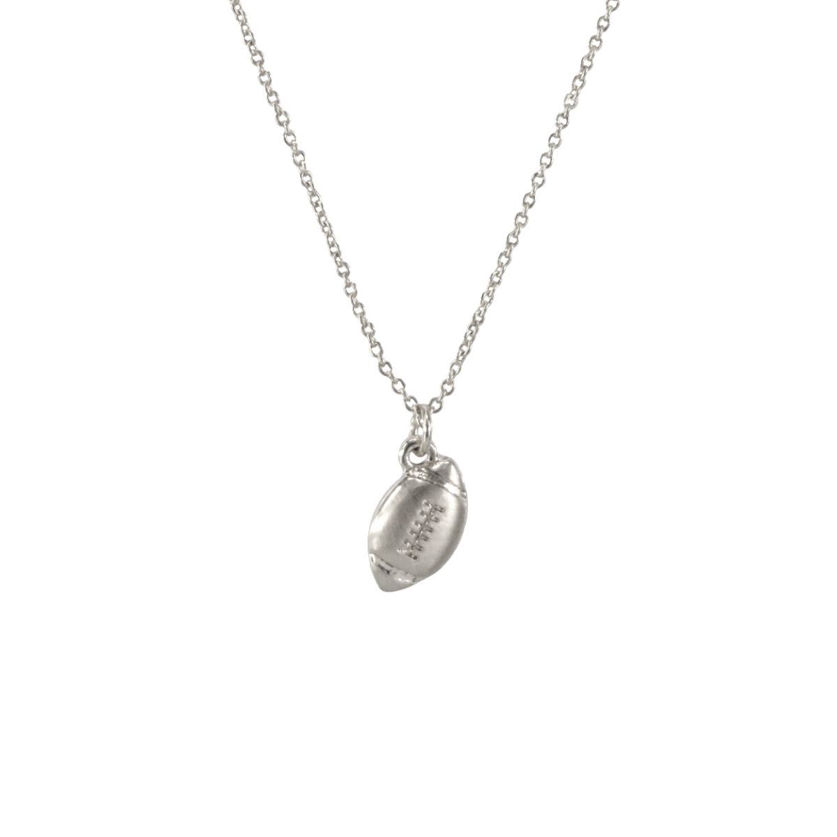 Football Necklace Matte Silver Stylish Statement Jewelry Accessory