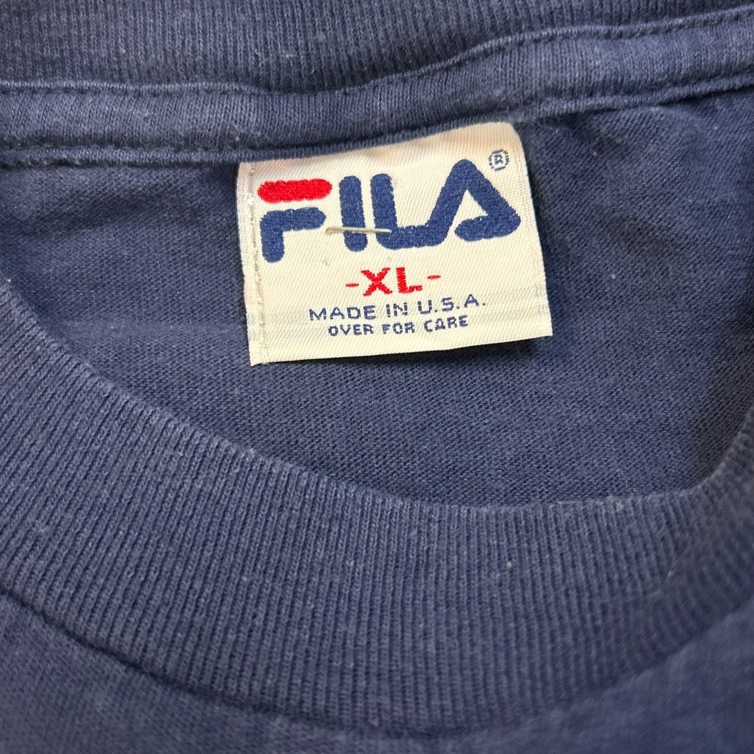 FILA Mens XL Sparkly Flag USA Branson MO 100% Cotton Short Sleeve Tee Shirt