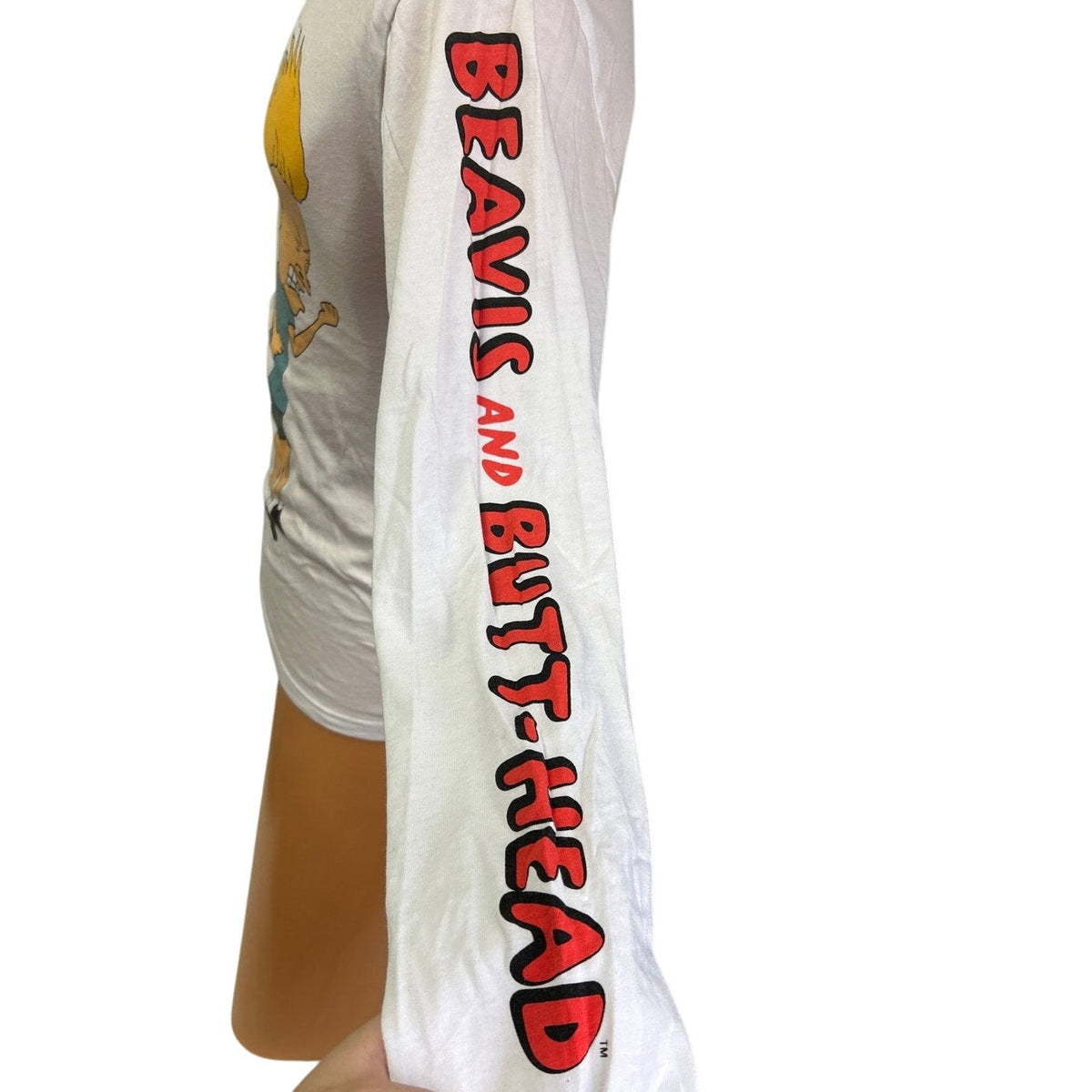 MTV Beavis And Butt-Head Mens Small PolyCotton Long Sleeve Crew Neck Tee Shirt