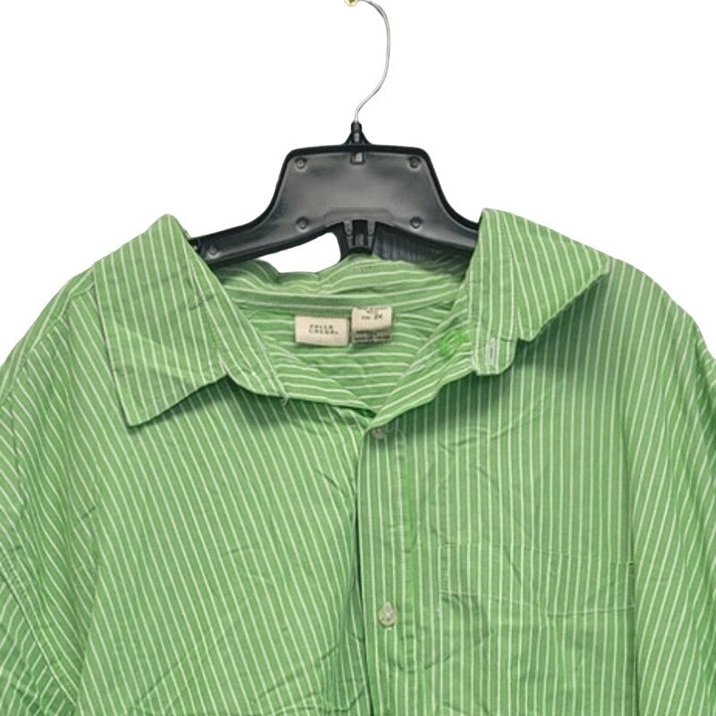Falls Creek Mens 2X 100% Cotton Short Sleeve Pin Striped Button Up Shirt