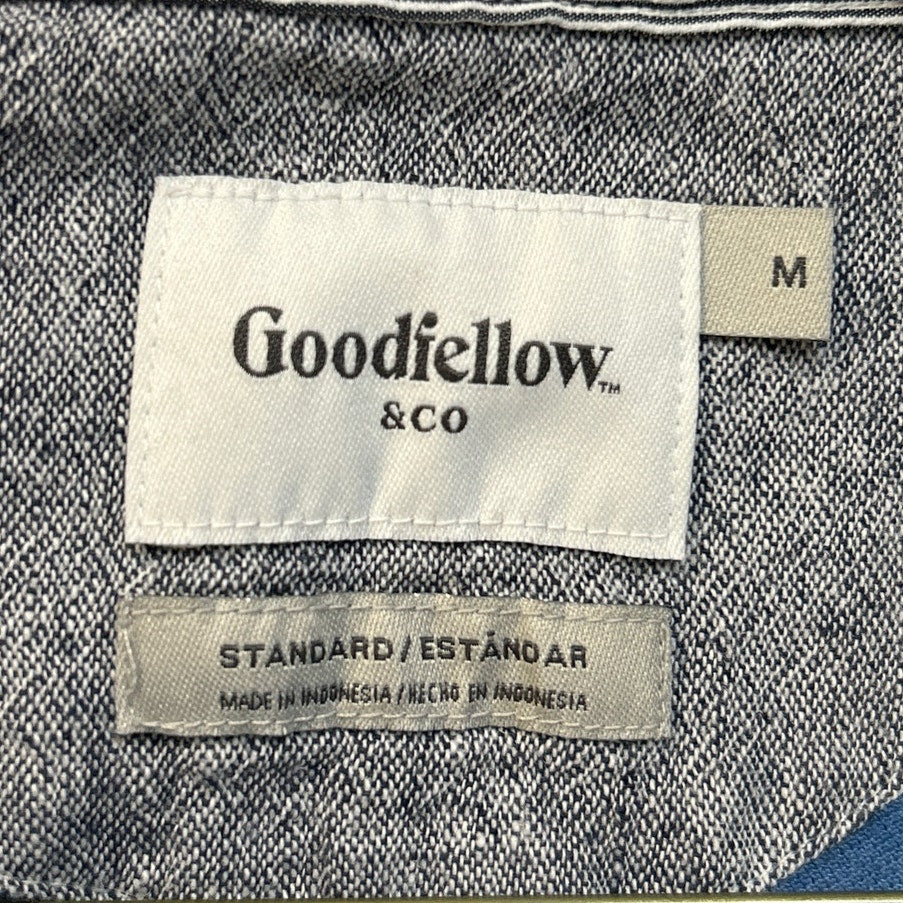 Good Fellow & Co Mens Medium Blue PolyCotton Short Sleeve Collared Polo Shirt