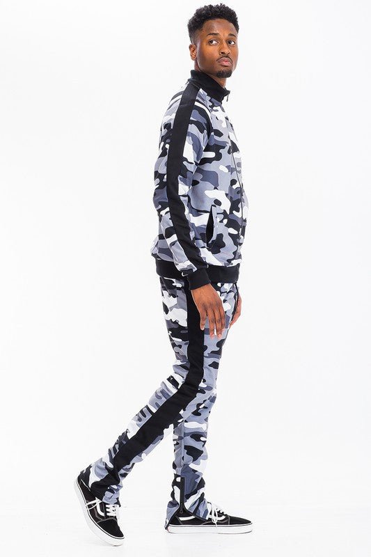 Camo Tracksuit – 2 Piece Streetwear Set – Slim Fit