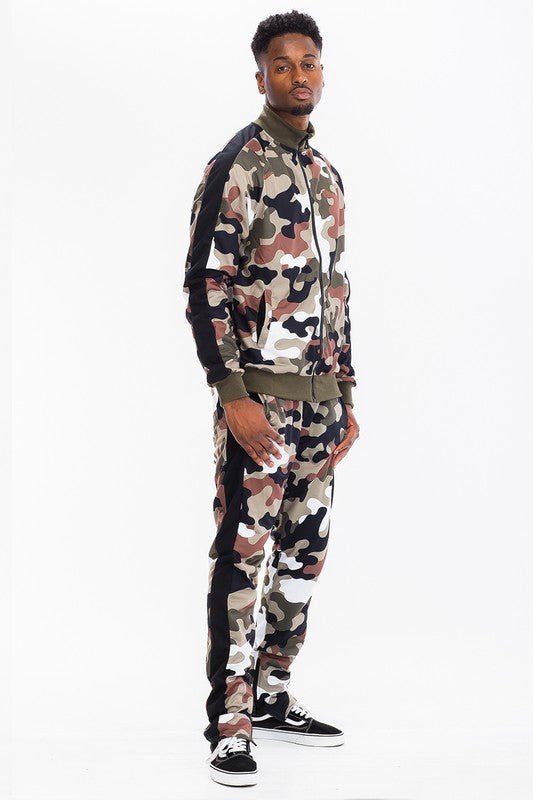 Camo Tracksuit – 2 Piece Streetwear Set – Slim Fit