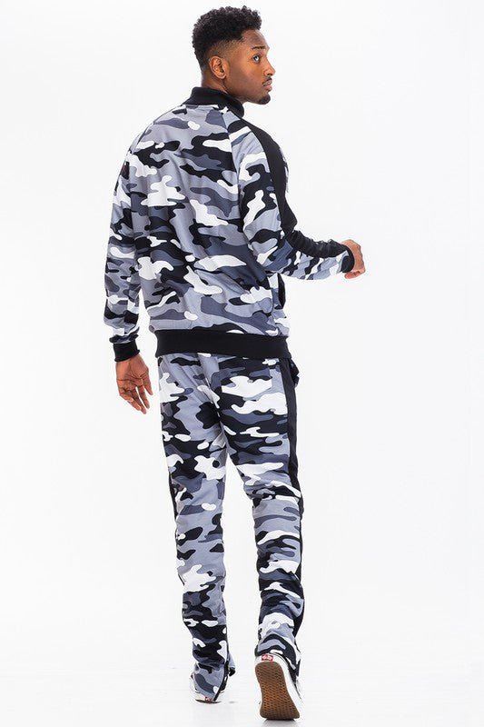 Camo Tracksuit – 2 Piece Streetwear Set – Slim Fit