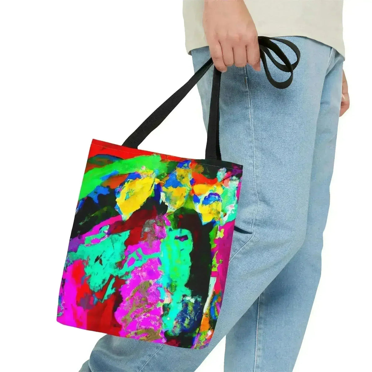 Large Tote Bag Multicolor Abstract Pattern