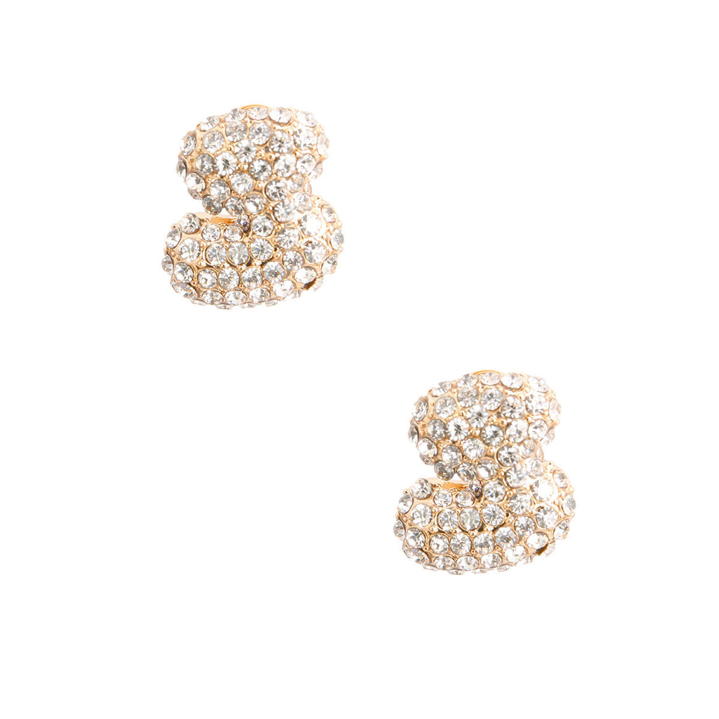 Rhinestone Stud Earrings S Initial Trendy Fashion Jewelry