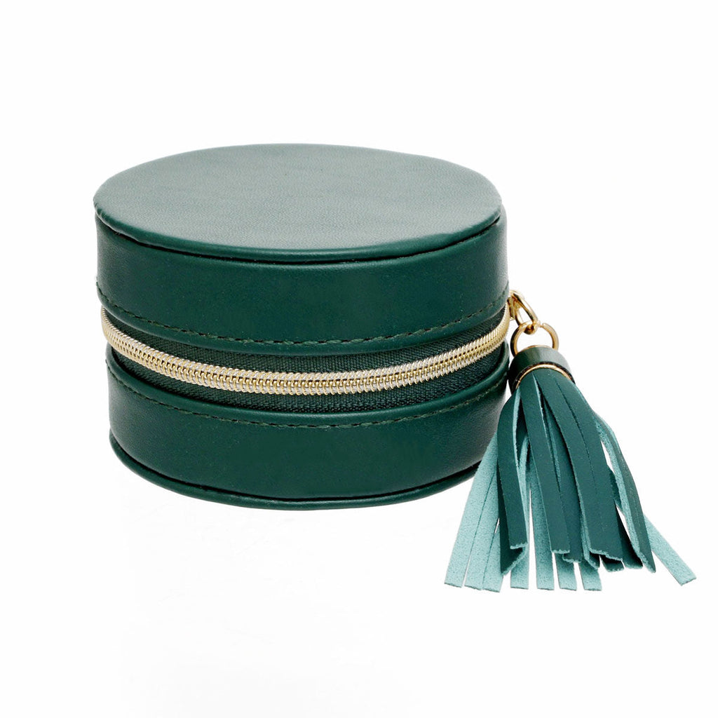 Jewelry Box Organizer Round Travel Green Stylish for Women