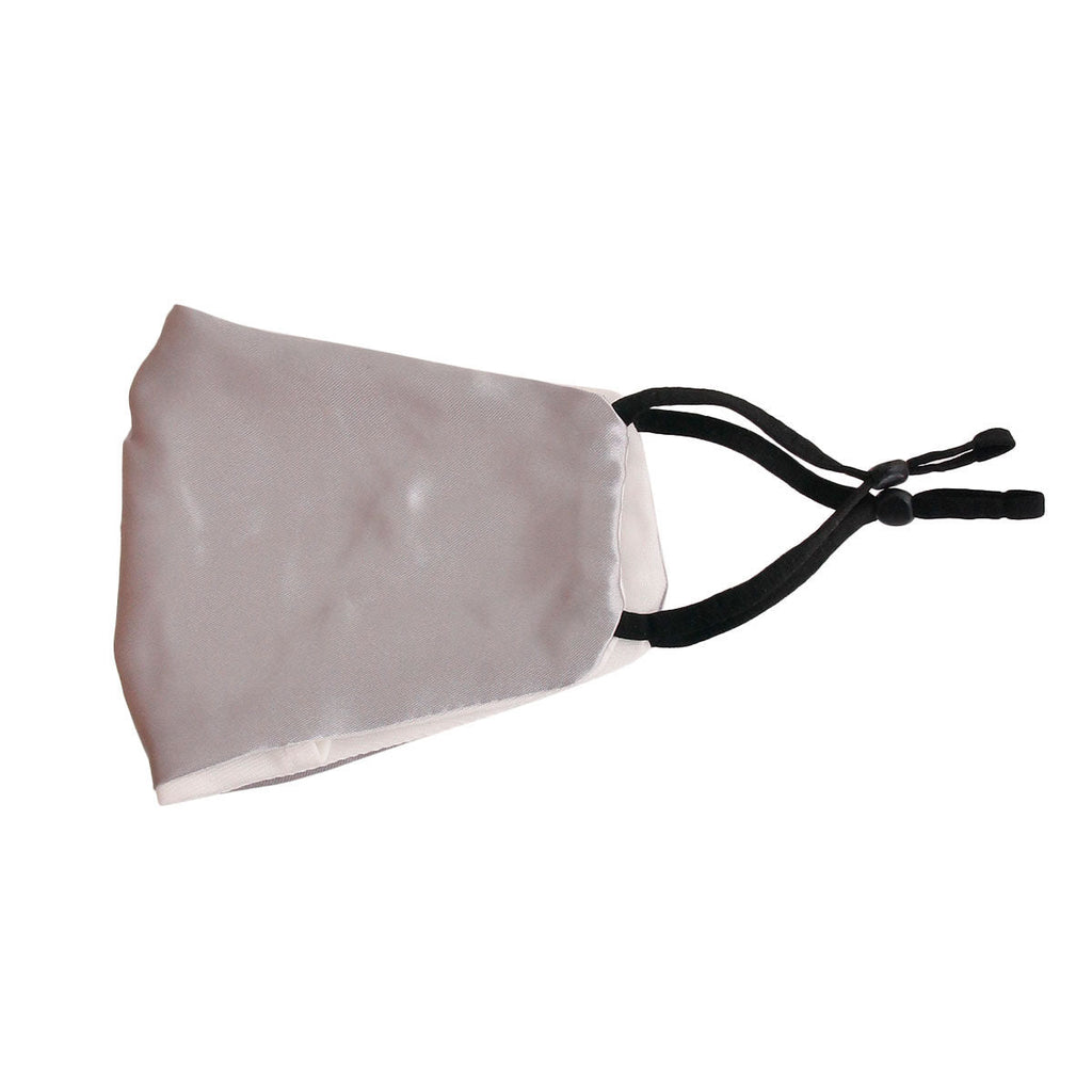 Fashion Face Mask Silver Metallic Satin Stylish Chic Accessory