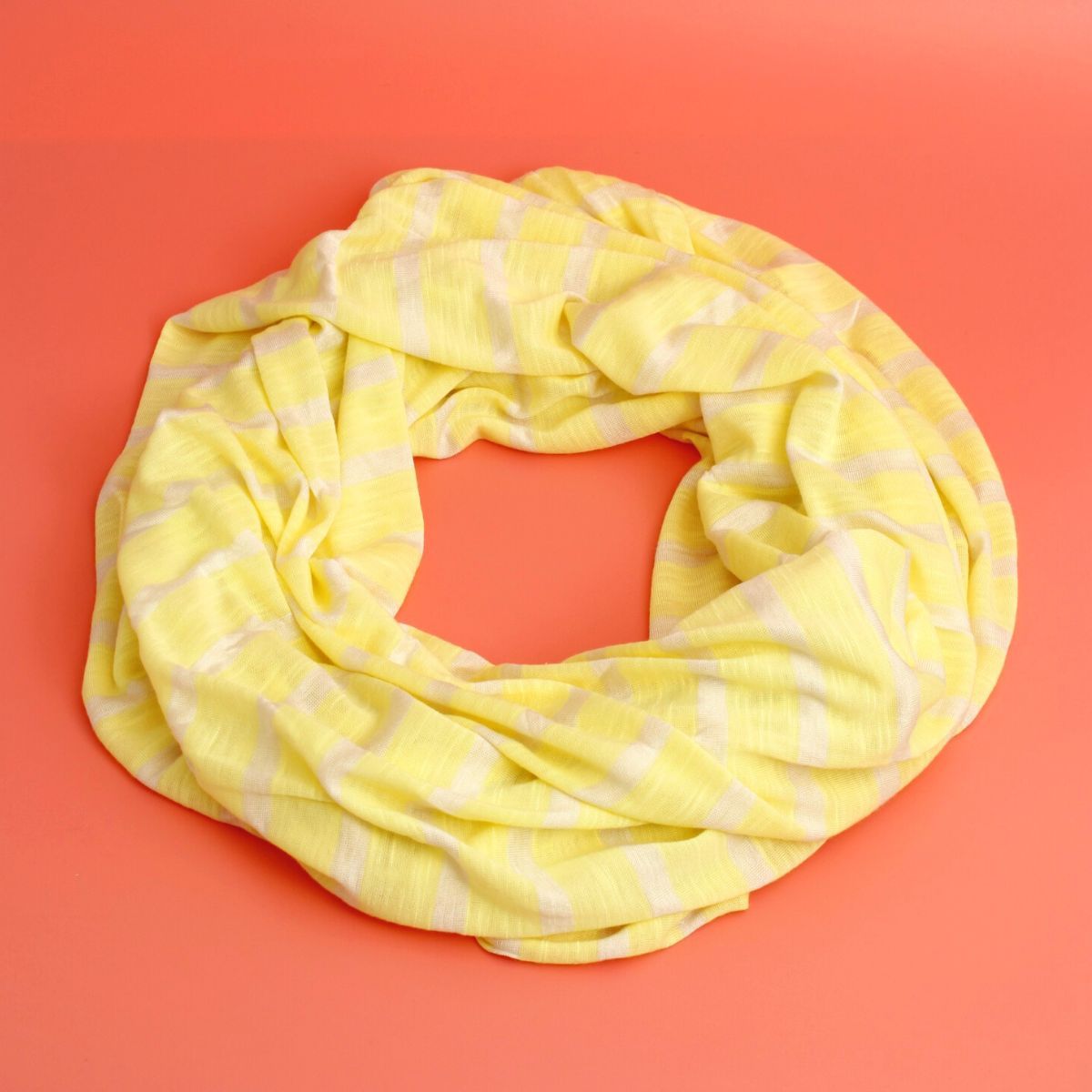 Infinity Scarf Yellow Striped Casual Chic Accessory
