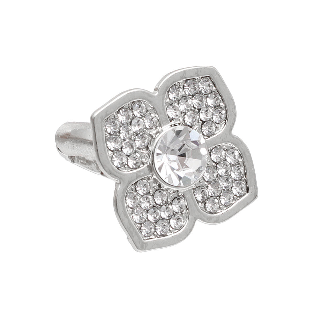 Flower Ring Silver Shine Stylish Statement Jewelry Accessory