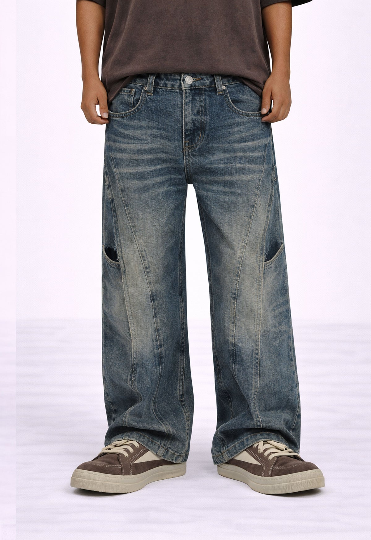 WIDEBOY CONTRAST PANEL DENIM