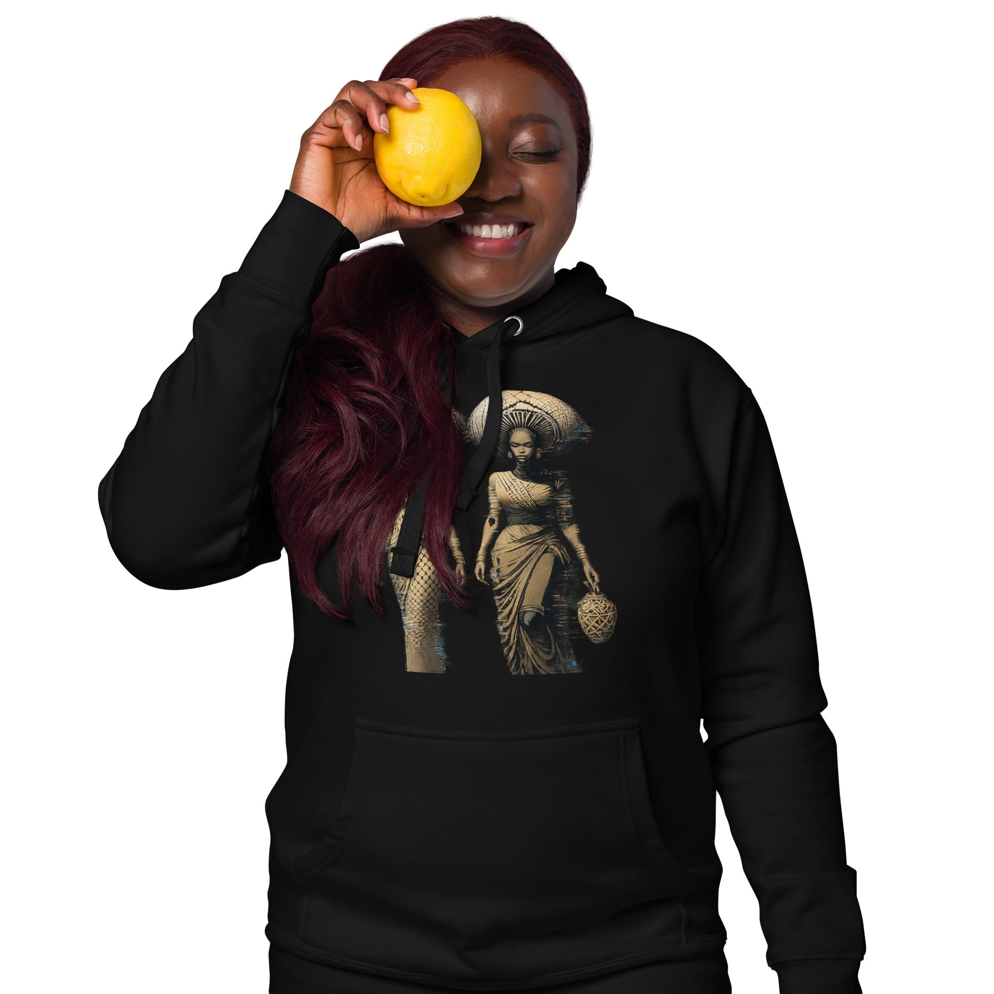 Afro-Futuristic Glitch Art Hoodie – Limited Drop – African Women Digital Design