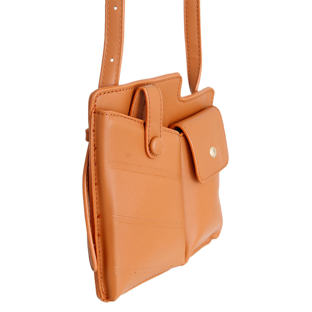 Mobile Phone Crossbody Bag Camel Stylish Casual Accessory
