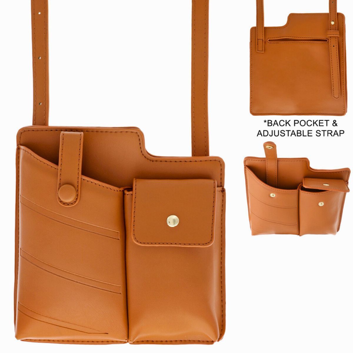 Mobile Phone Crossbody Bag Camel Stylish Casual Accessory