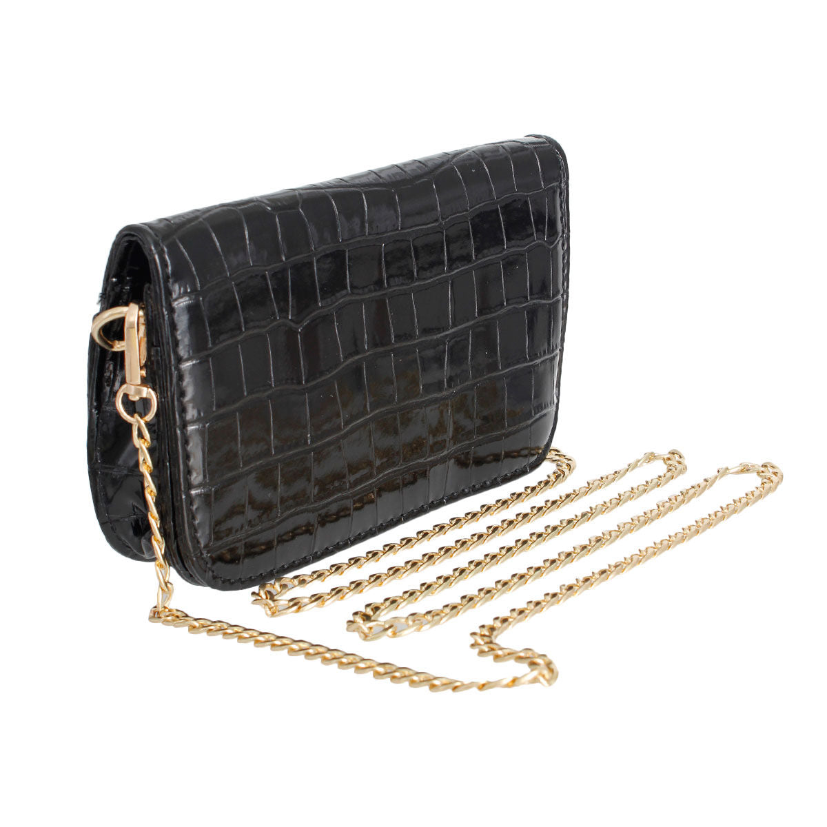 Fashion Belt Bag Black Croc Stylish Casual Accessory