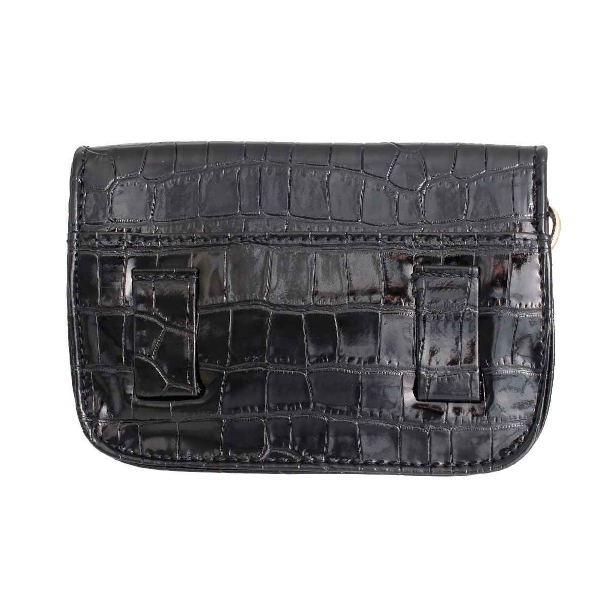 Fashion Belt Bag Black Croc Stylish Casual Accessory