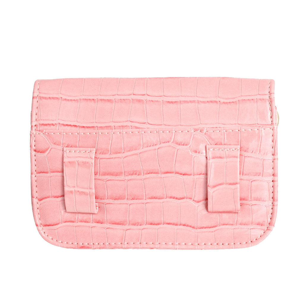 Fashion Belt Bag Pink Croc Stylish Casual Accessory