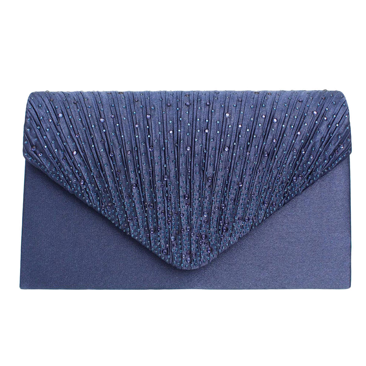 Women’s Navy Ruched Clutch Bag Stylish Fashion Handbag