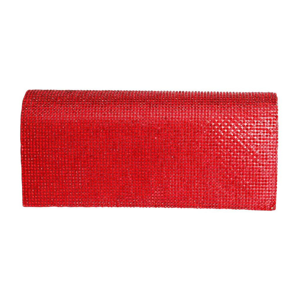 Evening Clutch Bag for Women Red Rhinestone Stylish Chic