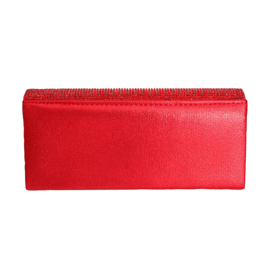 Evening Clutch Bag for Women Red Rhinestone Stylish Chic