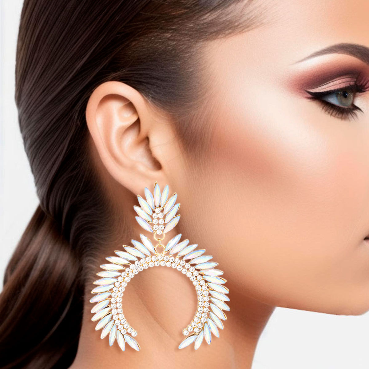 Statement Drop Arch Earrings Large for Women Trendy Stylish