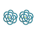 Small Blue Rose Cutout Stud Earrings for Women – Stylish Fashion Jewelry