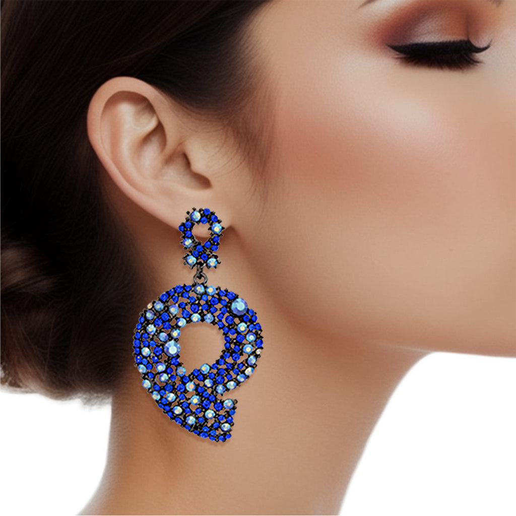 Drop Earrings with Royal Blue Hematite 9 – Stylish Women’s Jewelry