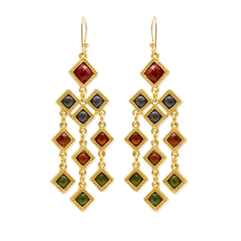 Resin Earrings with Gold Diamond Accent – Stylish Statement Jewelry