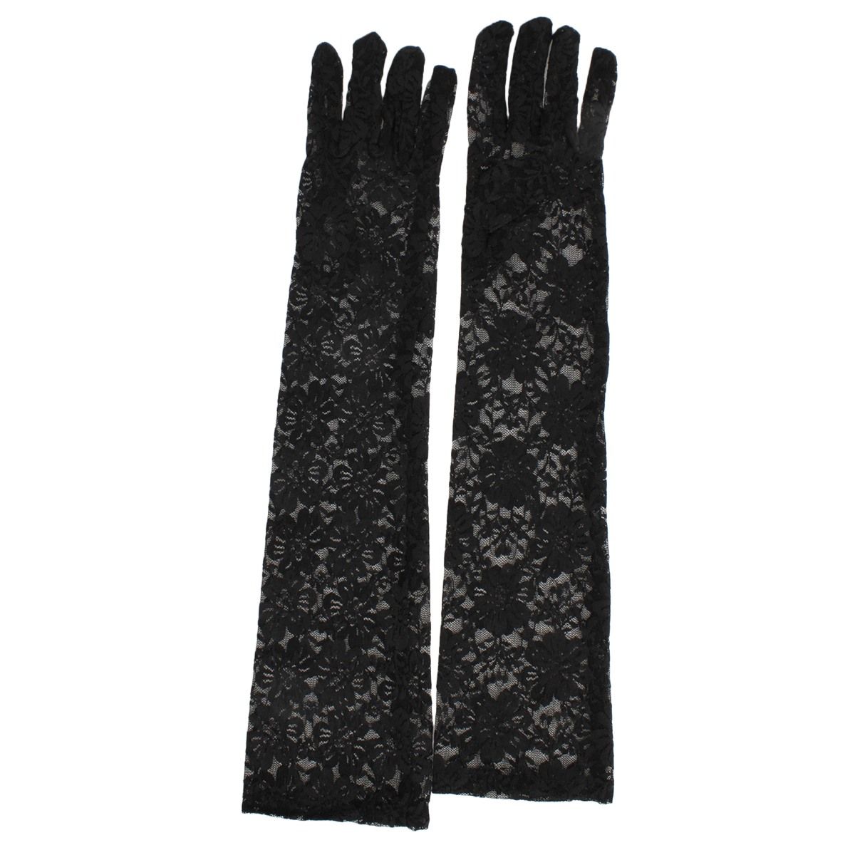 Women’s Long Black Lace Formal Gloves Elegant Chic Accessory