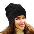 Slouch Beanie Black Beaded Stylish Casual Hat
