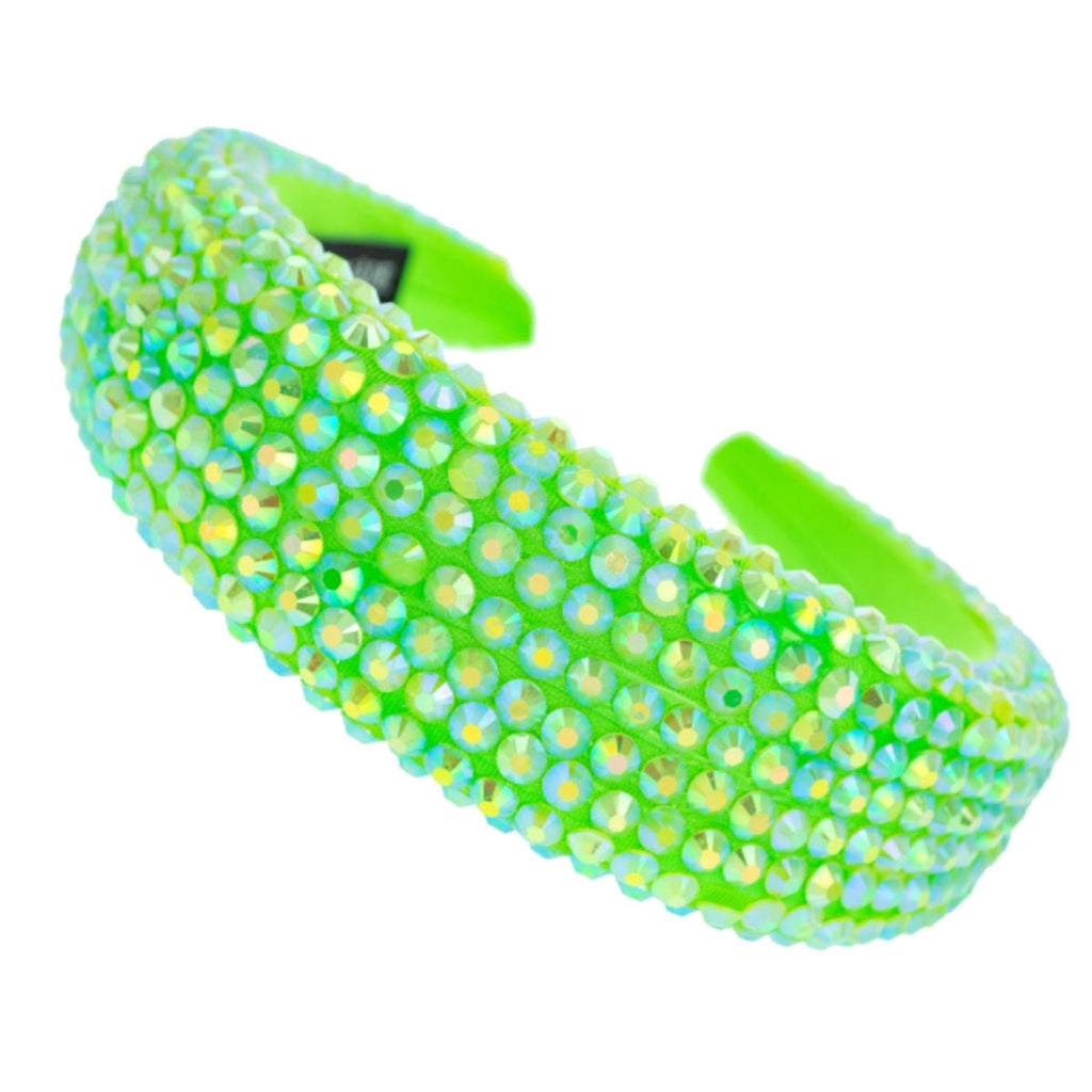 Padded Headband Lime Green Crystal Stylish Fashion Accessory