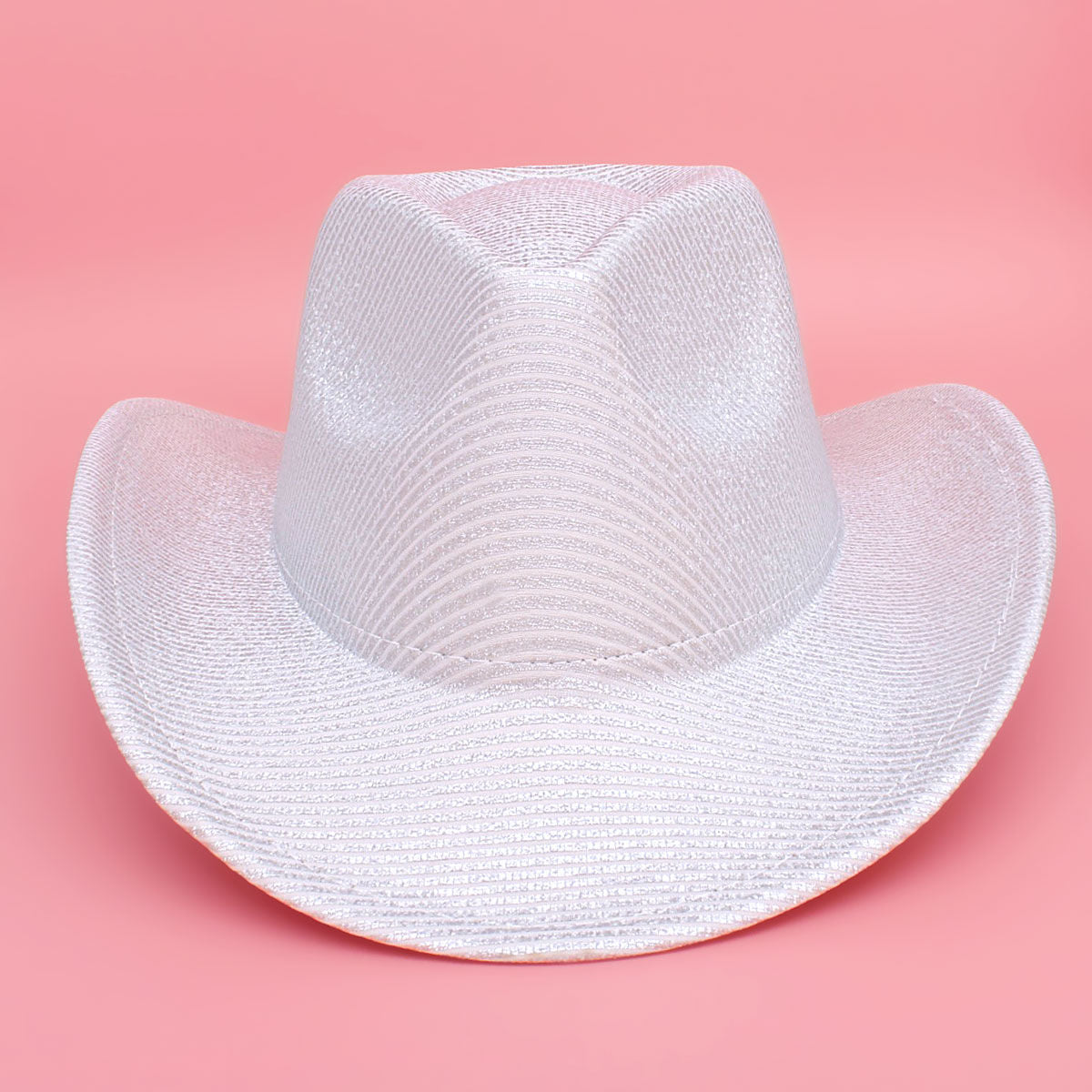 Fashion Cowboy Hat White Iridescent Stripe Stylish Accessory