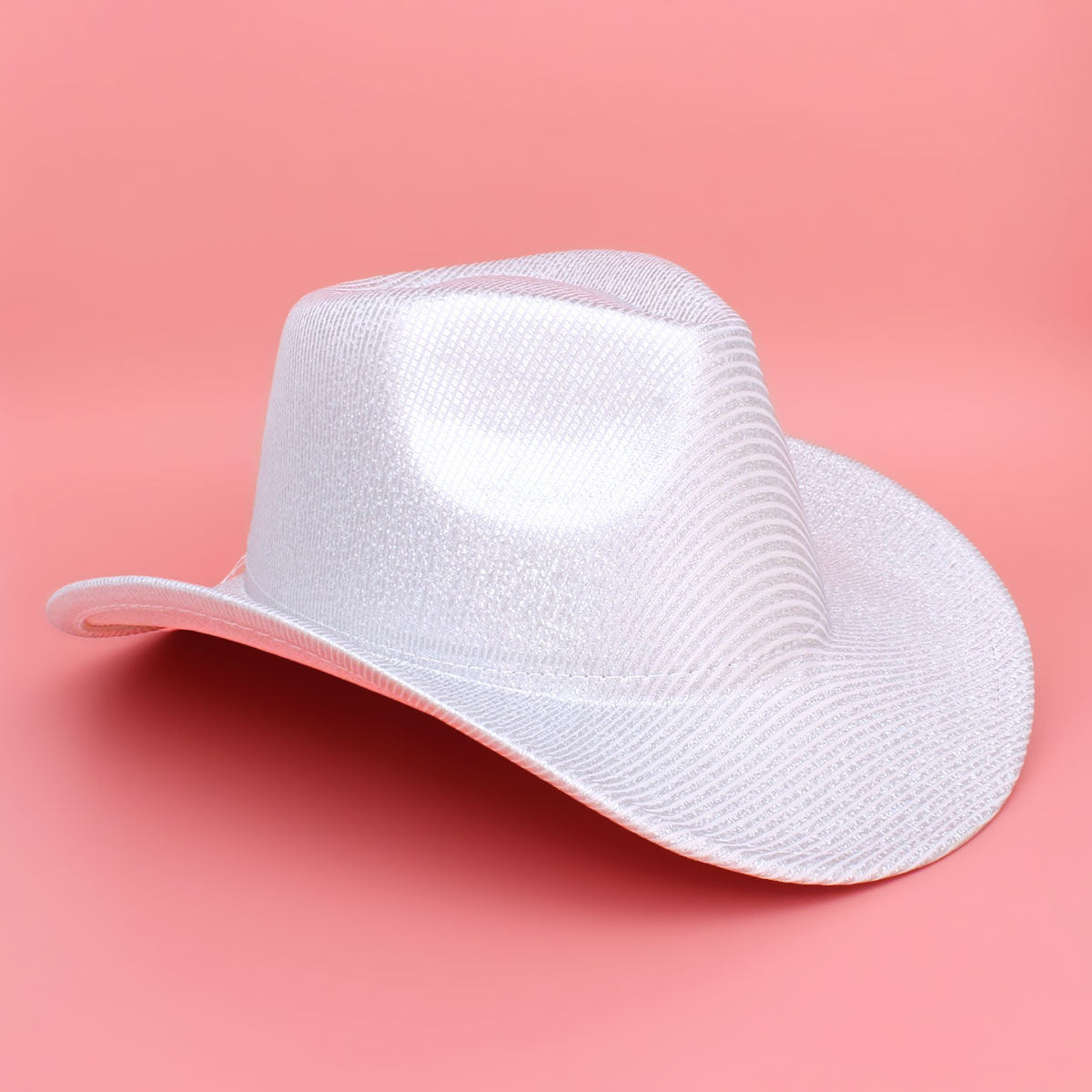 Fashion Cowboy Hat White Iridescent Stripe Stylish Accessory