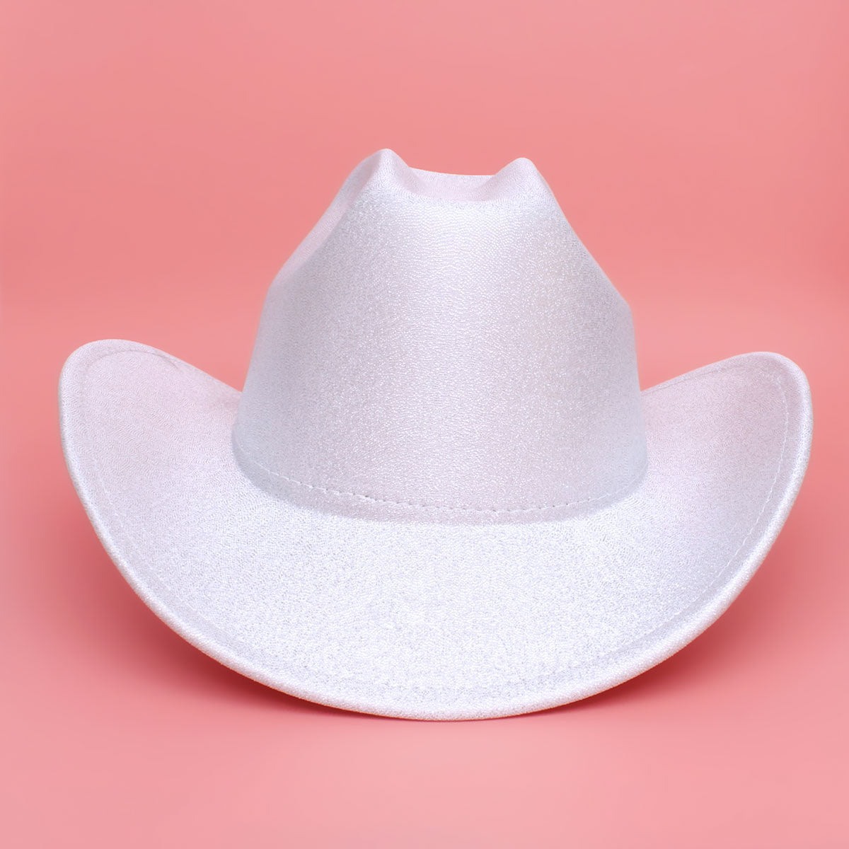 Fashion Cowboy Hat White Metallic Finish Stylish Statement Accessory
