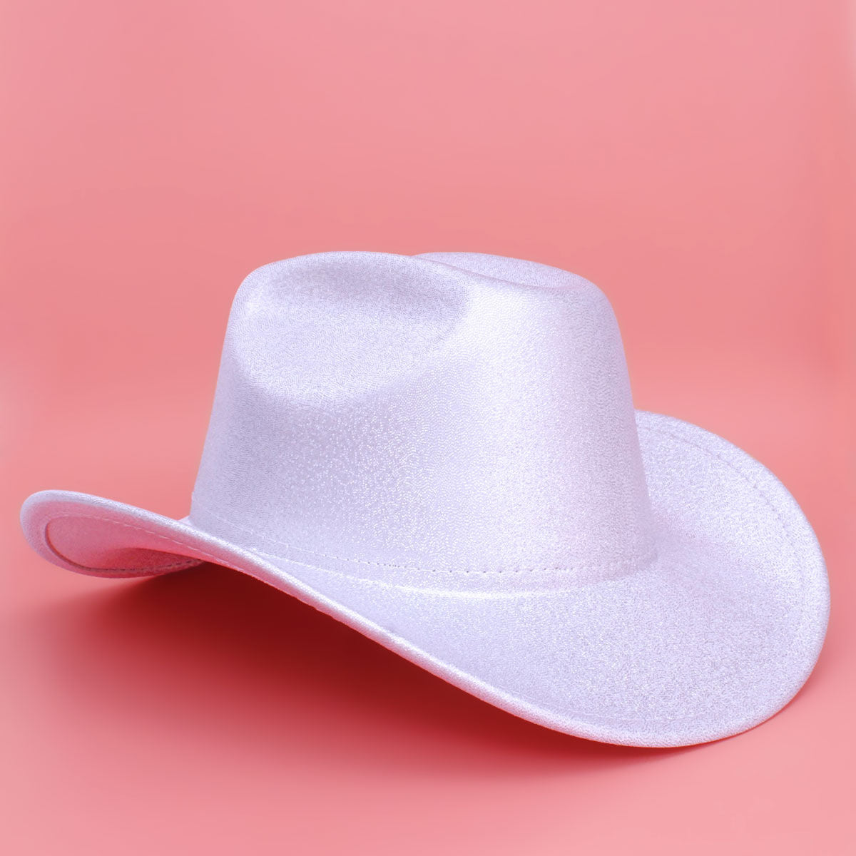 Fashion Cowboy Hat White Metallic Finish Stylish Statement Accessory