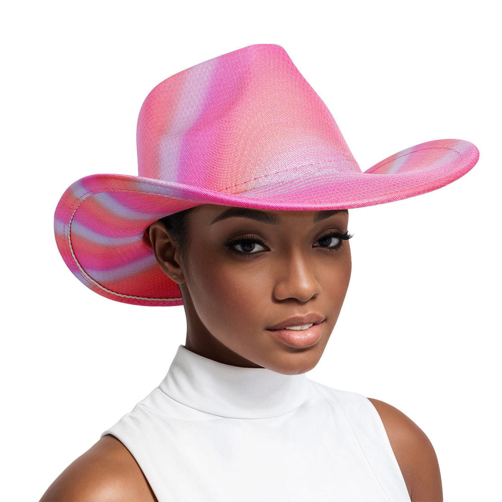 Fashion Cowboy Hat Iridescent Fuchsia Stylish Statement Accessory