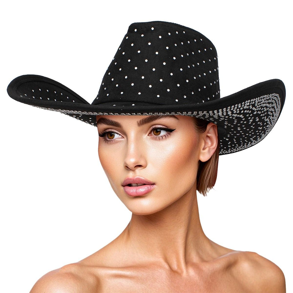 Cowboy Hat Black Rhinestone Stylish Cowgirl Fashion Accessory