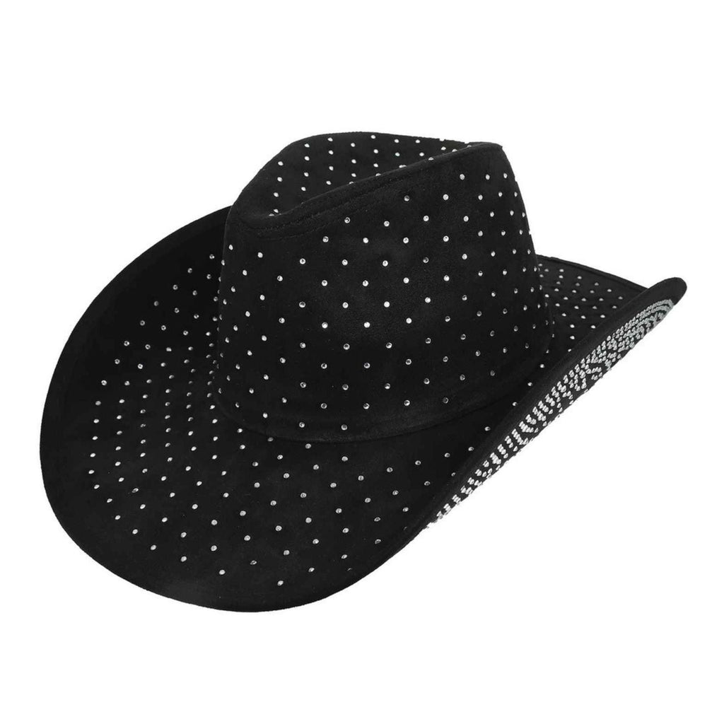 Cowboy Hat Black Rhinestone Stylish Cowgirl Fashion Accessory