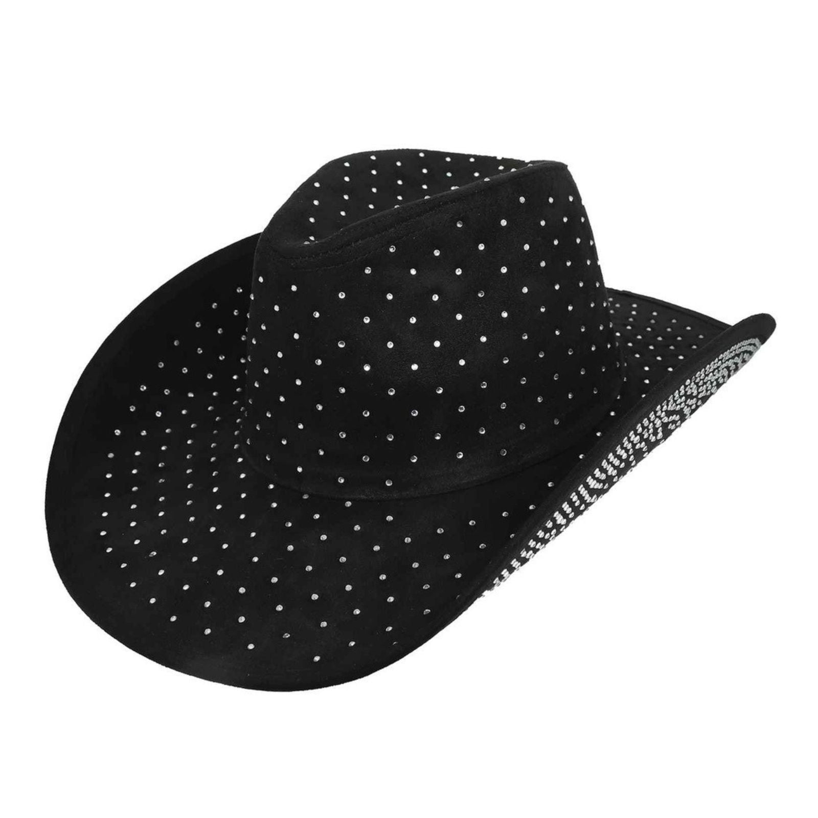 Cowboy Hat Black Rhinestone Stylish Cowgirl Fashion Accessory