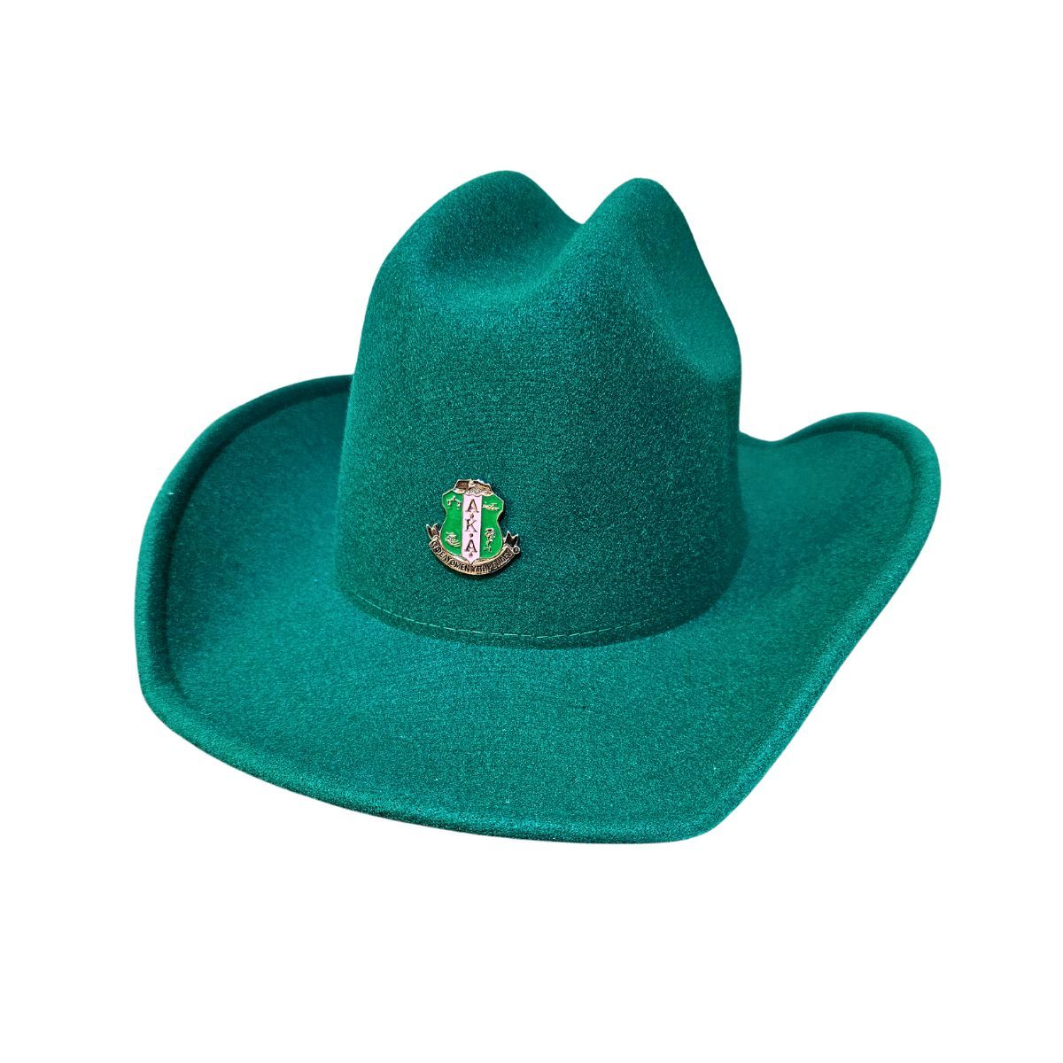 Western Cowboy Hat Green Felt Stylish Fashion Accessory