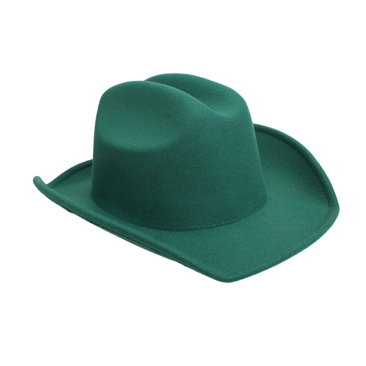 Western Cowboy Hat Green Felt Stylish Fashion Accessory