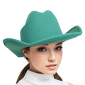Western Cowboy Hat Green Felt Stylish Fashion Accessory