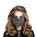 Fashion Face Mask Silver Sequin Black Stylish Chic Accessory