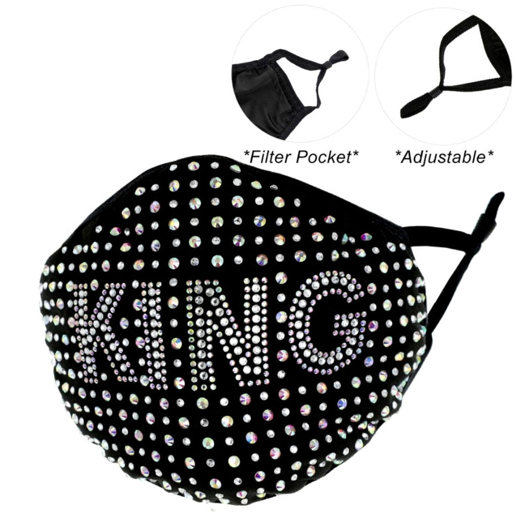 Fashion Rhinestone Statement Mask KING Stylish Accessory