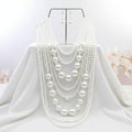 Pearl Necklace Set White Long Elegant Stylish Jewelry